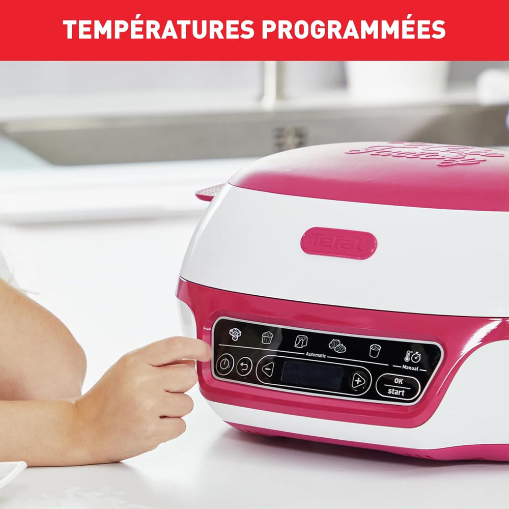 Tefal Smart Cake Machine, 5 Automatic Programs, 1 Manual Mode, 12 Mini Cake Moulds, 1 Large Mould, Compatible with CreaBake Series, Cake Factory Delights KD810112