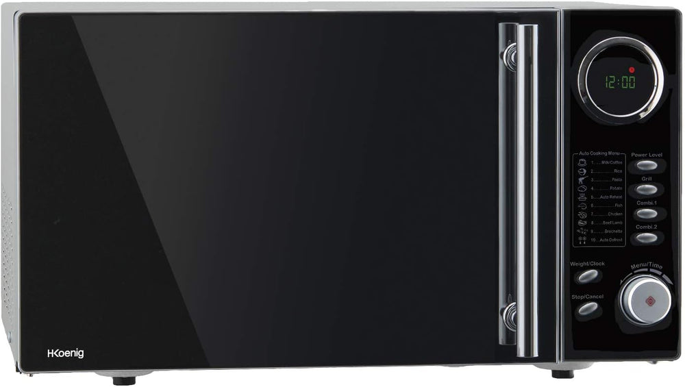 H.Koenig Micro-Ondes Four Grill 2 en 1 VIO9, 25L, Plateau tournant 27cm, 10 modes de cuisson jusqu’à 1000W, Décongélation, Cuisson combinée, écran LCD [Classe énergétique A+]