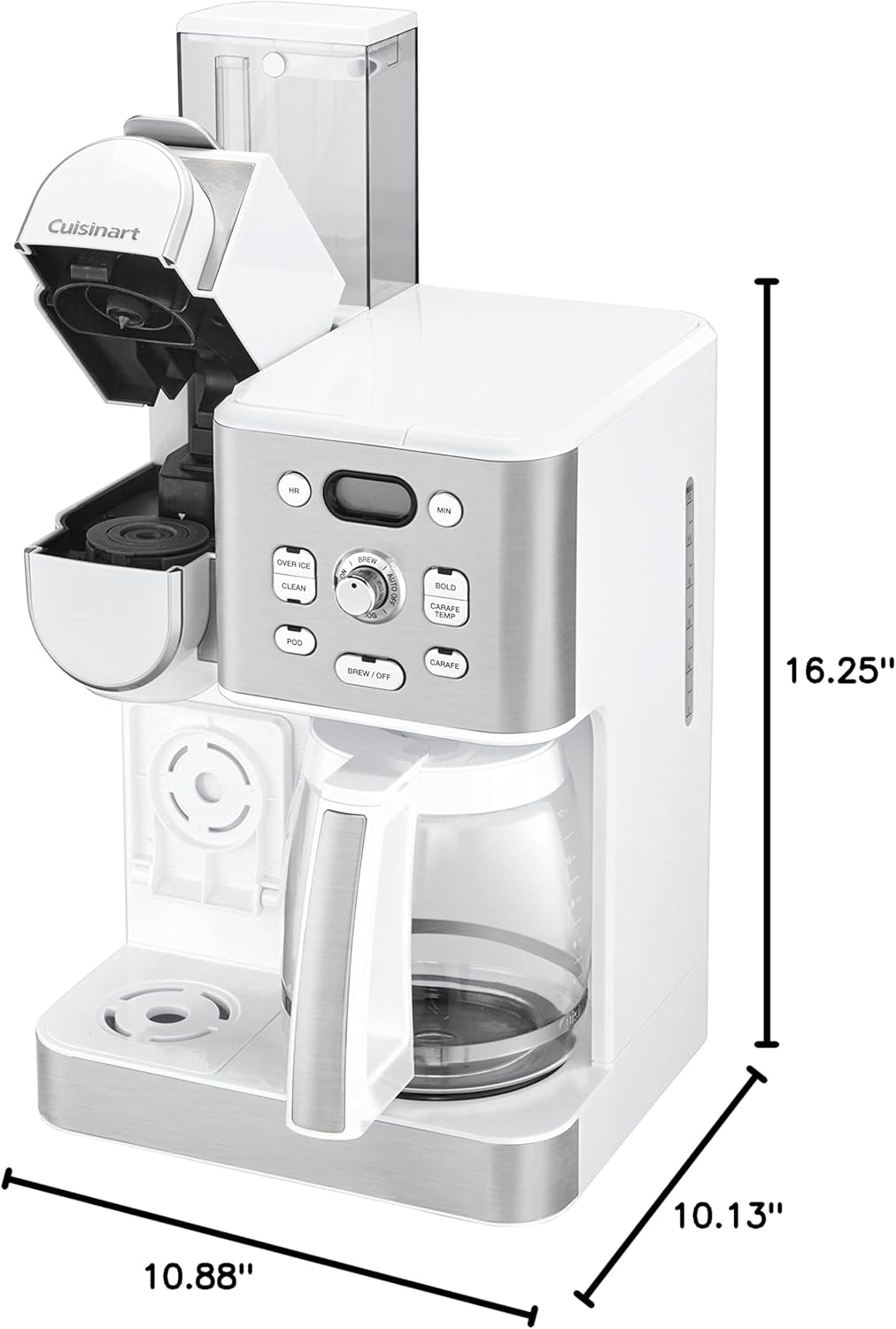 Cuisinart Cafetière, carafe en verre de 12 tasses, cafetière automatique chaude et glacée, machine à café à serveur unique, acier inoxydable noir, SS-16BKS