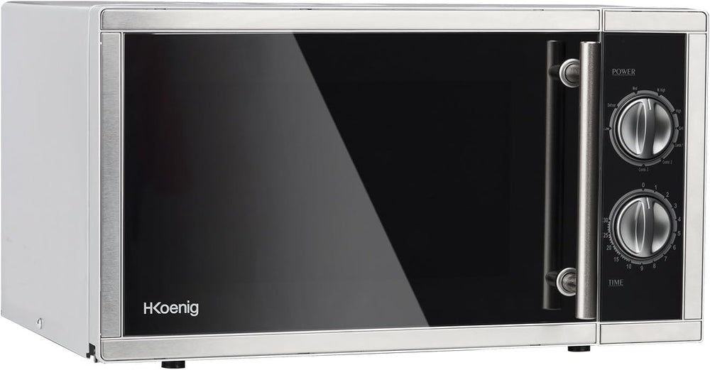 H.Koenig Micro-Ondes Four Grill 2 en 1 VIO9, 25L, Plateau tournant 27cm, 10 modes de cuisson jusqu’à 1000W, Décongélation, Cuisson combinée, écran LCD [Classe énergétique A+]